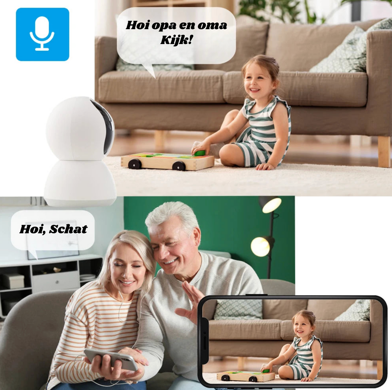 Babyfoon met App | Full HD | 360° Dekking | Spraakfunctie | Nachtzicht