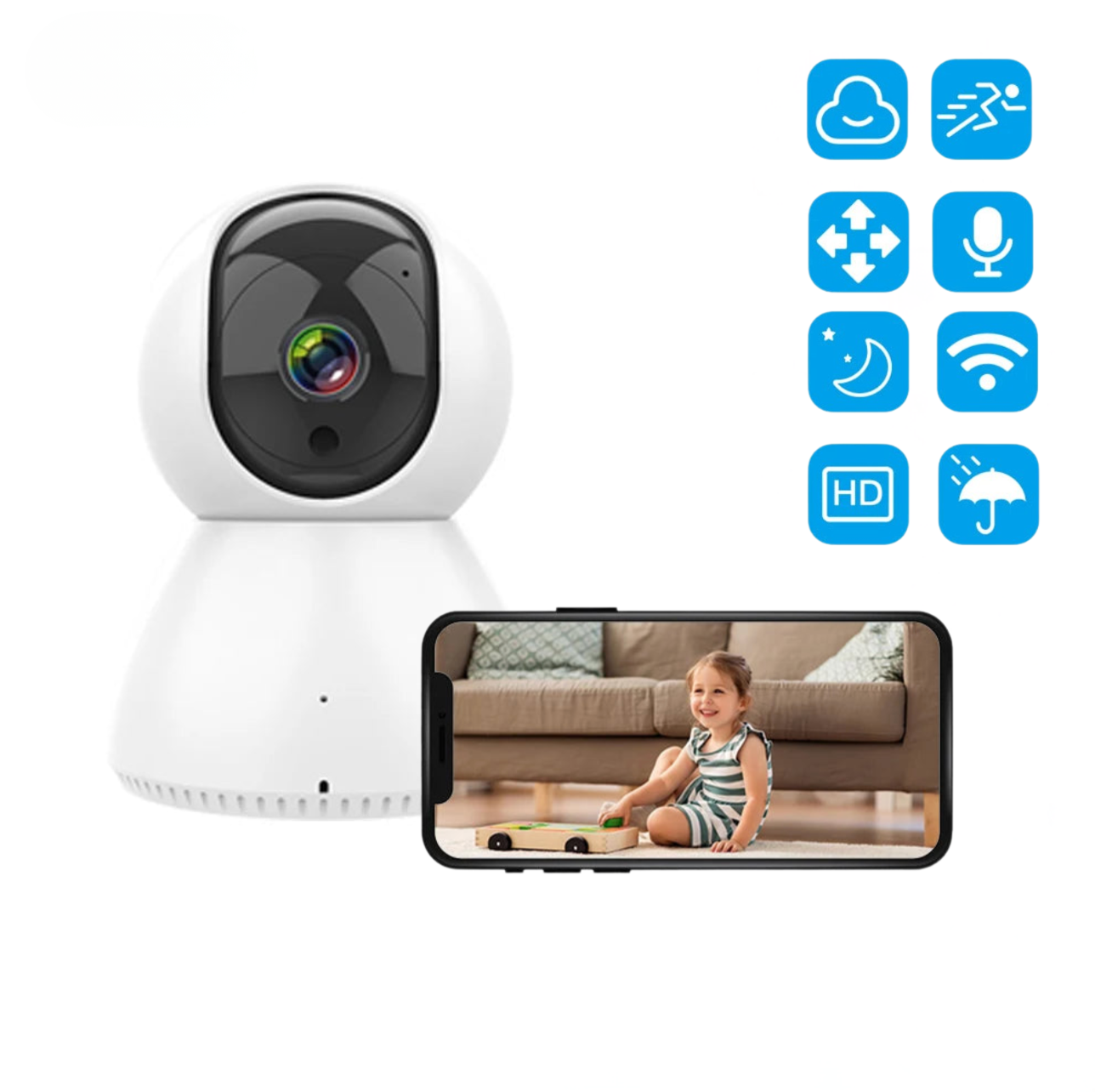 Babyfoon met App | Full HD | 360° Dekking | Spraakfunctie | Nachtzicht