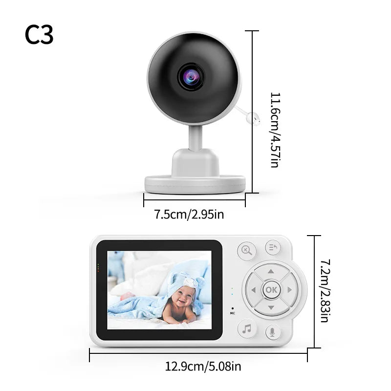 Babyfoon met Camera en Display | Draadloos | Spraakfunctie | Nachtzicht